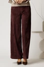 Pantalon DY Fashion lejer din velur maro cu buzunare, 1, dyfashion.ro