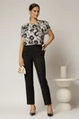 Pantalon DY Fashion negru cu croi conic si inchidere cu copca, 4, dyfashion.ro