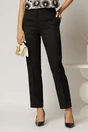 Pantalon DY Fashion negru cu croi conic si inchidere cu copca, 1, dyfashion.ro