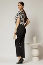 Pantalon DY Fashion negru cu croi conic si inchidere cu copca, 2, dyfashion.ro