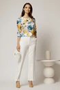 Pantaloni albi cu croi drept si buzunare, 3, dyfashion.ro
