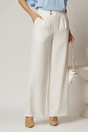 Pantaloni albi cu croi larg si inchidere cu nasturi, 1, dyfashion.ro