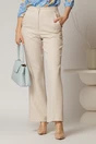 Pantaloni bej cu croi drept si buzunare, 1, dyfashion.ro