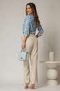 Pantaloni bej cu croi drept si buzunare, 2, dyfashion.ro
