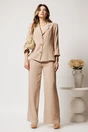 Pantaloni bej din viscoza evazati, 3, dyfashion.ro