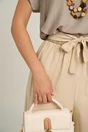 Pantaloni bej evazati din viscoza cu elastic si cordon in talie, 3, dyfashion.ro