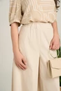 Pantaloni bej lejeri tip fusta din viscoza cu elastic in talie, 3, dyfashion.ro