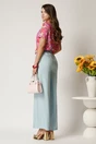 Pantaloni bleu din rayon cu croi lejer si elastic in talie, 2, dyfashion.ro