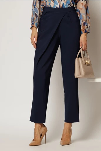 Pantaloni bleumarin cu pliu petrecut