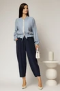 Pantaloni bleumarin de zi din tencel cu snur si elastic pe talie, 3, dyfashion.ro