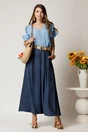 Pantaloni bleumarin din viscoza tip fusta cu buzunare si cordon in talie, 3, dyfashion.ro