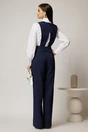 Pantaloni bleumarin evazati cu bretele detasabile, 2, dyfashion.ro
