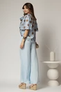 Pantaloni casual bleu cu croi lejer si elastic pe talie, 2, dyfashion.ro