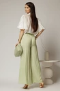 Pantaloni casual verde fistic cu croi lejer si elastic pe talie, 2, dyfashion.ro