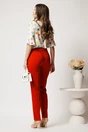 Pantaloni corai din stofa cu croi conic si buzunare- Viada, 2, dyfashion.ro