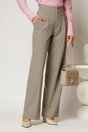 Pantaloni dama bej cu buzunare si croi usor evazat, 1, dyfashion.ro