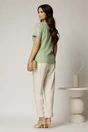 Pantaloni dama bej de vara din bumbac si viscoza, 2, dyfashion.ro