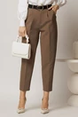 Pantaloni dama bej inchis cu croi pana si buzunare, 1, dyfashion.ro