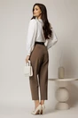 Pantaloni dama bej inchis cu croi pana si buzunare, 2, dyfashion.ro