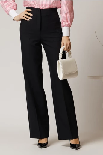 Pantaloni dama bleumarin croi dreptcu adaos de viscoza