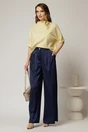 Pantaloni dama bleumarin din satin cu croi larg, 3, dyfashion.ro