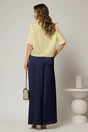 Pantaloni dama bleumarin din satin cu croi larg, 2, dyfashion.ro