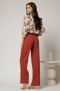 Pantaloni dama caramizii croi drept cu adaos de viscoza, 2, dyfashion.ro