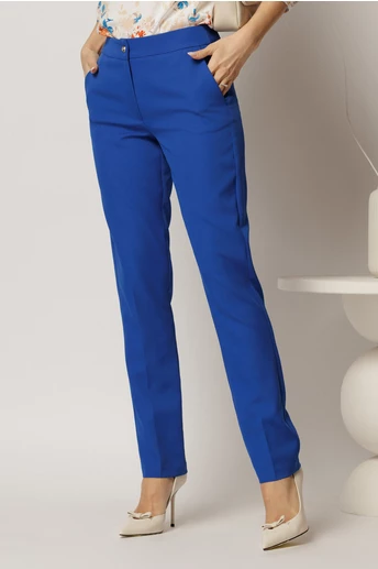 Pantaloni dama conici office albastri