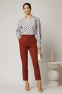 Pantaloni dama conici office caramizii, 3, dyfashion.ro