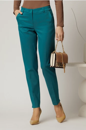 Pantaloni dama conici turcoaz office