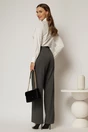 Pantaloni dama gri cu buzunare si croi usor evazat, 2, dyfashion.ro
