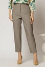 Pantaloni dama gri cu croi conic si pense pe talie, 1, dyfashion.ro