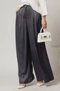 Pantaloni dama gri din satin cu croi larg, 1, dyfashion.ro