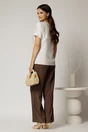 Pantaloni dama maro cu croi lejer si snur in talie, 2, dyfashion.ro