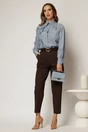 Pantaloni dama maro cu croi pana si buzunare, 3, dyfashion.ro