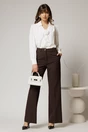 Pantaloni dama maro inchis office cu buzunare, 3, dyfashion.ro