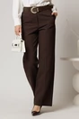Pantaloni dama maro inchis office cu buzunare, 1, dyfashion.ro