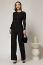 Pantaloni dama negri croi drept cu adaos de viscoza, 3, dyfashion.ro