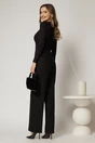 Pantaloni dama negri croi drept cu adaos de viscoza, 2, dyfashion.ro