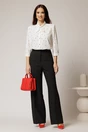 Pantaloni dama negri croi usor evazat si inchidere cu copca, 3, dyfashion.ro