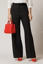 Pantaloni dama negri croi usor evazat si inchidere cu copca, 1, dyfashion.ro