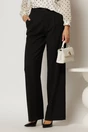 Pantaloni dama negri cu buzunare si croi usor evazat, 1, dyfashion.ro