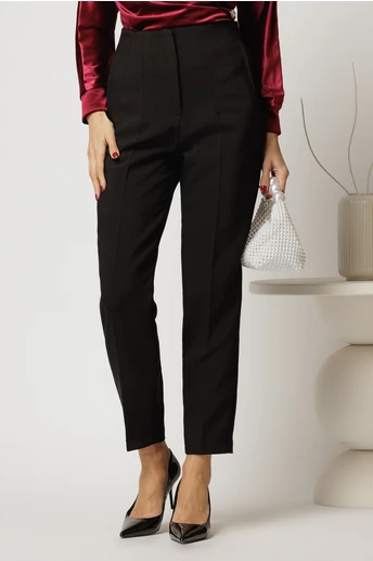 Pantaloni dama negri cu croi conic
