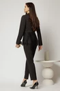 Pantaloni dama negri cu croi conic si inchidere cu fermoar si copca, 2, dyfashion.ro