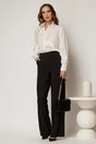 Pantaloni dama negri cu croi drept si inchidere cu doi nasturi, 3, dyfashion.ro