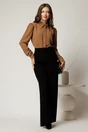 Pantaloni dama negri evazati cu buzunare, 3, dyfashion.ro