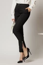 Pantaloni dama negri office cu crepeu si perla la glezna, 1, dyfashion.ro