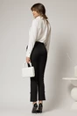 Pantaloni dama negri office cu crepeu si perla la glezna, 2, dyfashion.ro