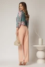 Pantaloni dama roz somon croi drept cu adaos de viscoza, 2, dyfashion.ro
