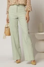 Pantaloni dama verzi croi drept cu adaos de viscoza, 1, dyfashion.ro